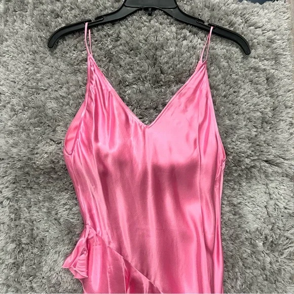 NWT H&M Flounced Satin Slip Dress - Picture 6 of 8